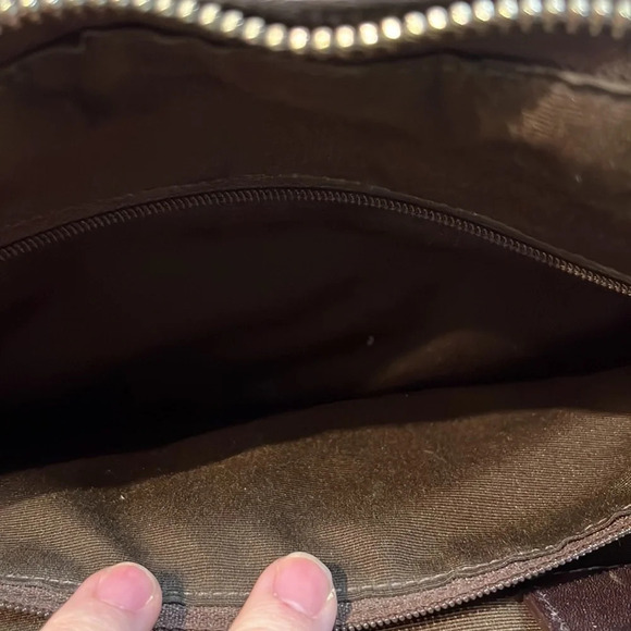 Coach Creed Brown Canvas Signature Stripe Shoulder Tote - Picture 5 of 9